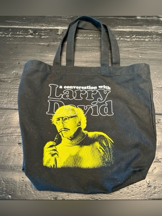 No name Handbags - “A Conversation with Larry David" black canvas tote bag.